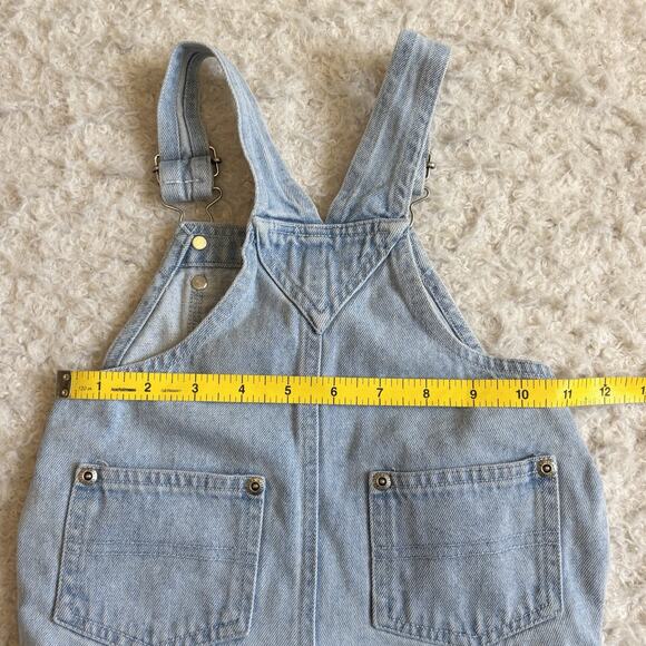 Y2K Little Arizona Jean Co Size 12 Month Overalls Shorts Light Wash Blue Denim - Picture 7 of 10